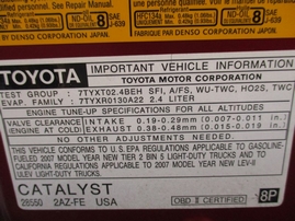 2007 TOYOTA RAV4 RED 2.4L AT 2WD Z15075